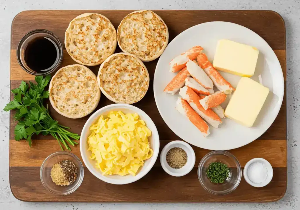 Crispy Crabbies appetizer recipe with a golden Parmesan crust and garlic butter drizzle.