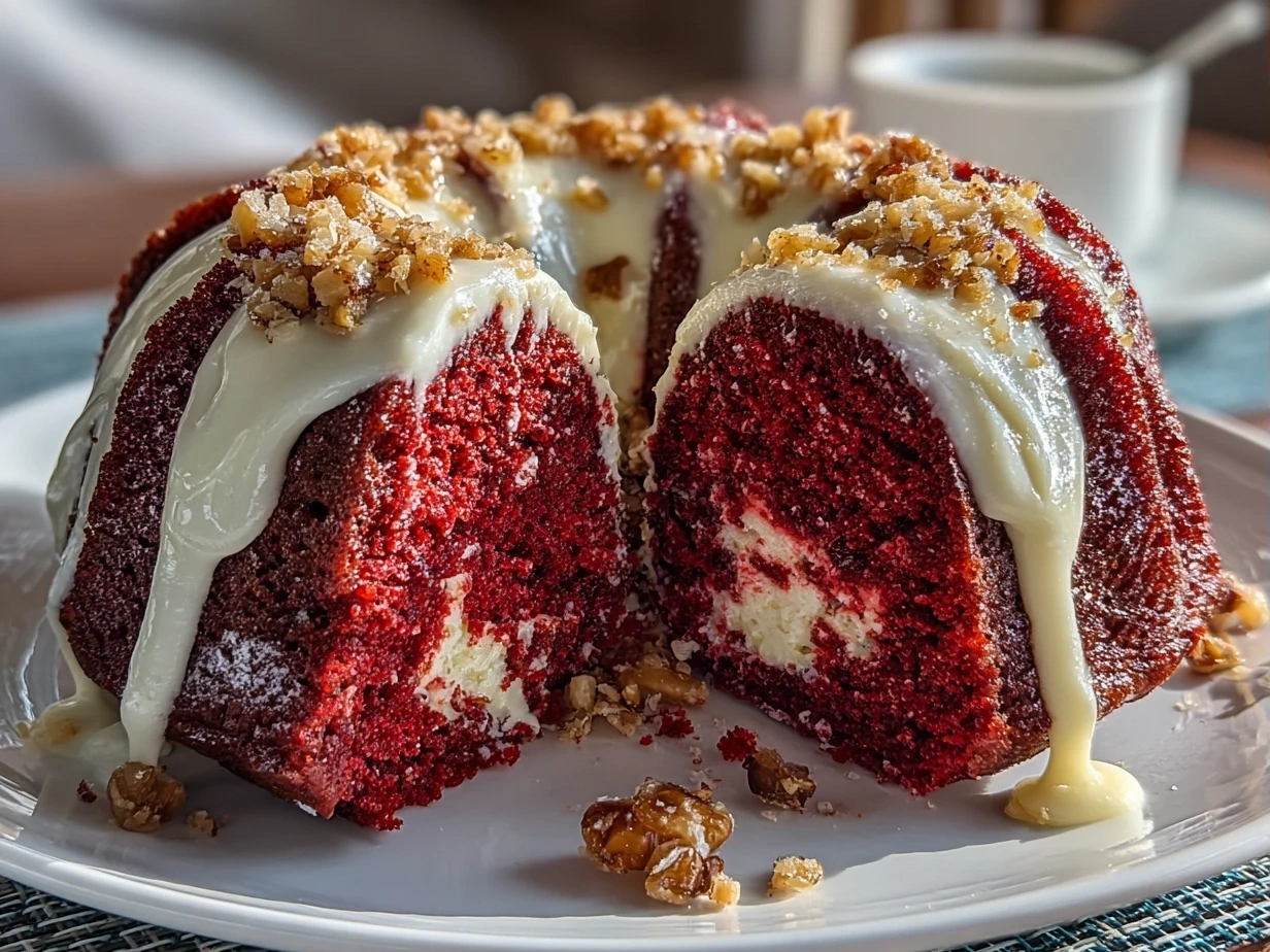 Beautiful Red Velvet Cream Cheese Bundt Cake