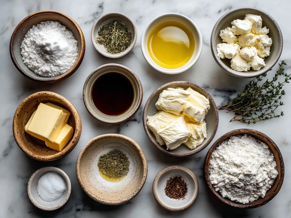 Ingredients for Brie Cheese Wreath including Brie, puff pastry, nuts and cranberries