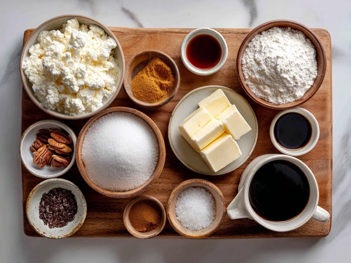 Ingredients for Butternut Squash-Apple Coffee Cake displayed on a kitchen counter