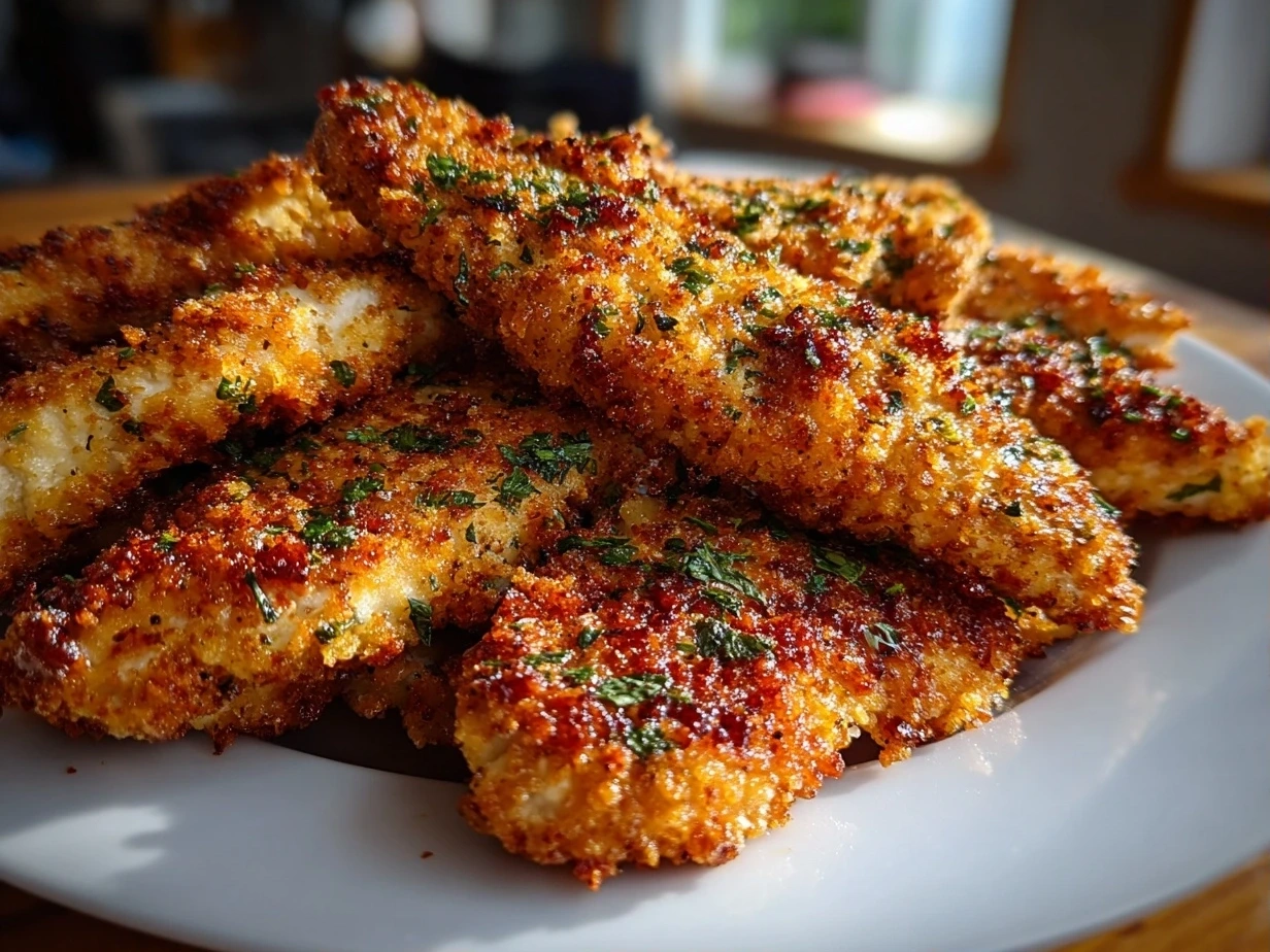 Close-up of homemade gluten free chicken tenders