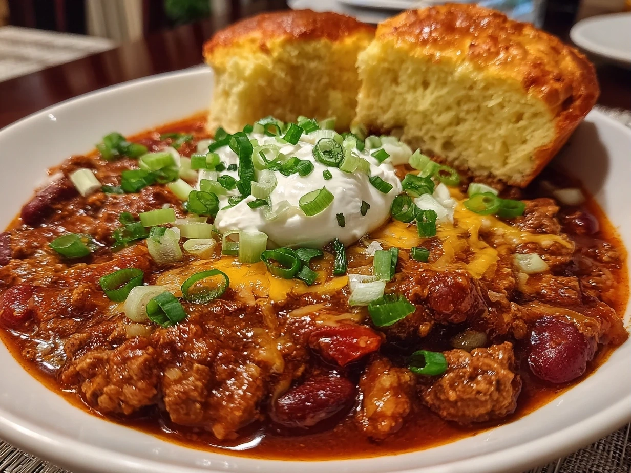 Close-up of Turkey Burger Chili