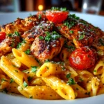Delicious Cajun Chicken Pasta Close-up