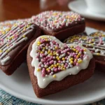 Delicious Chocolate Cut-Out Heart Cookies Displayed