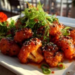 Delicious Spicy Korean Cauliflower Close-up