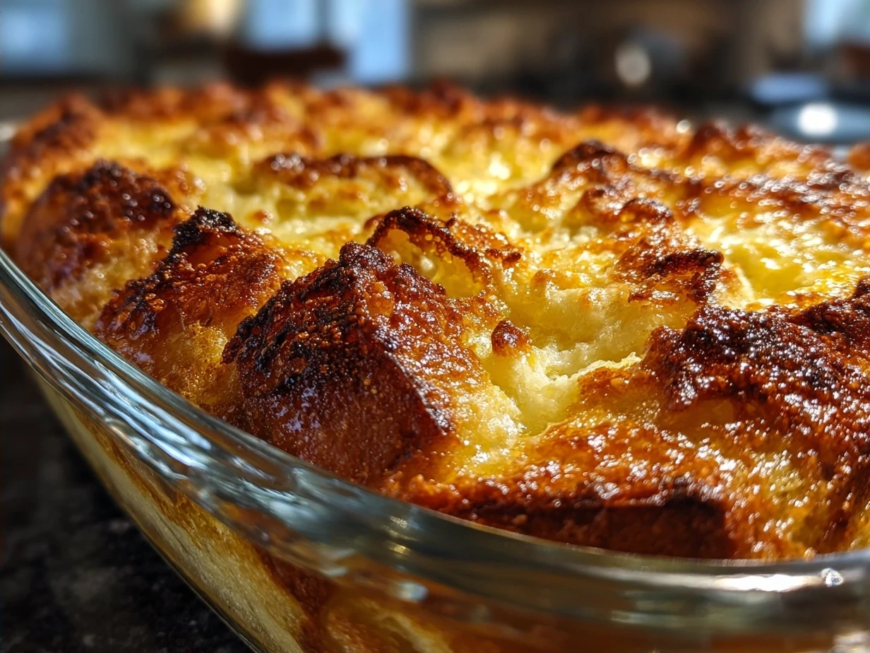 Final delicious slice of French Toast Bake served with syrup