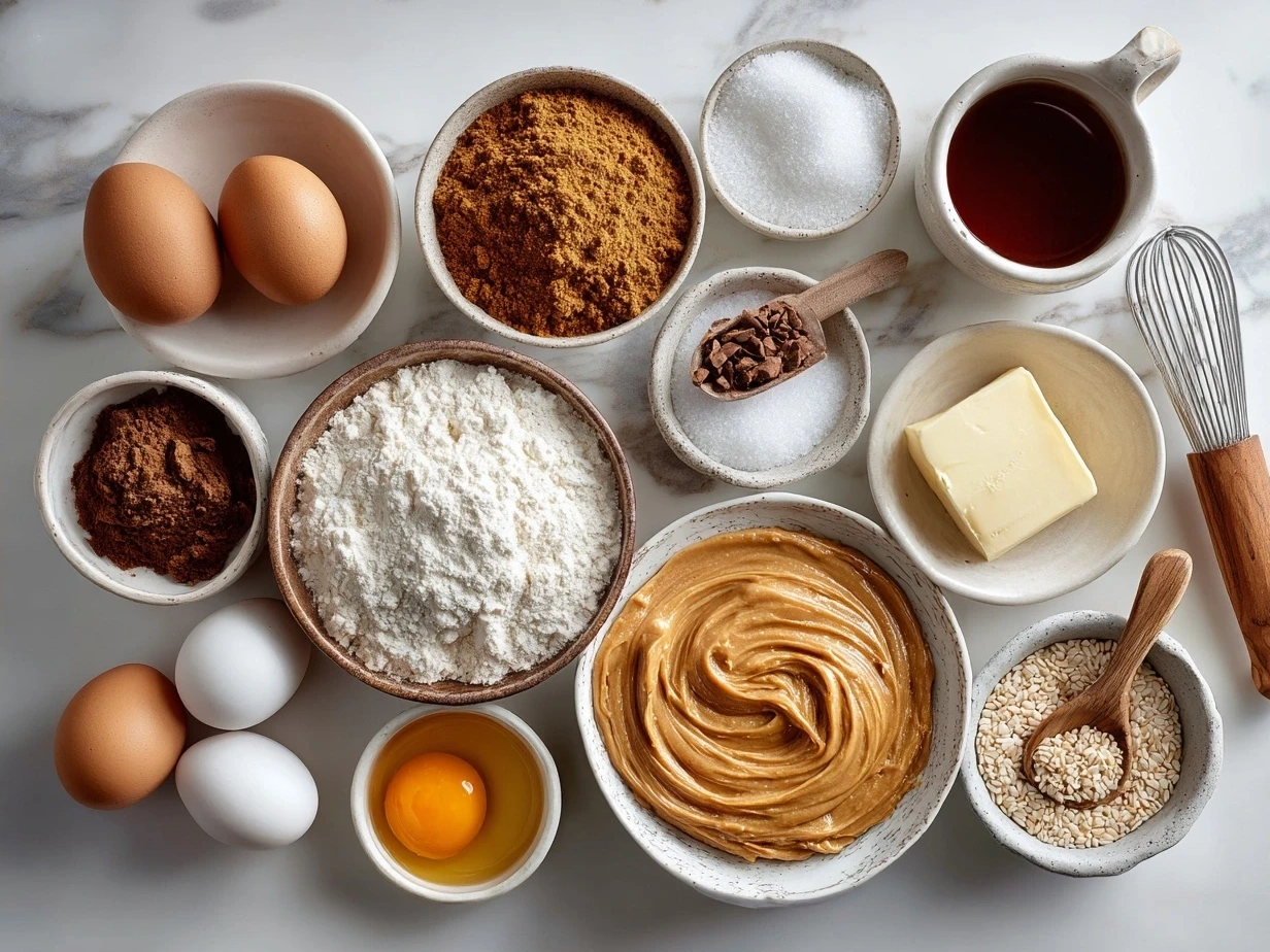 Ingredients for Old Fashioned Peanut Butter Pie including graham crackers, peanut butter, cream cheese, and whipping cream