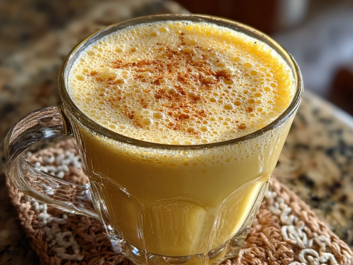 Freshly made Pineapple Coconut Smoothie ready to enjoy