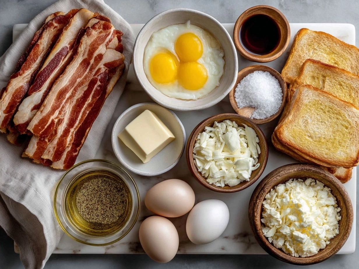 Ingredients for Bacon Wrapped Grilled Cheese Fingers