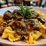 Close-up of delicious Gordon Ramsay Beef Stroganoff