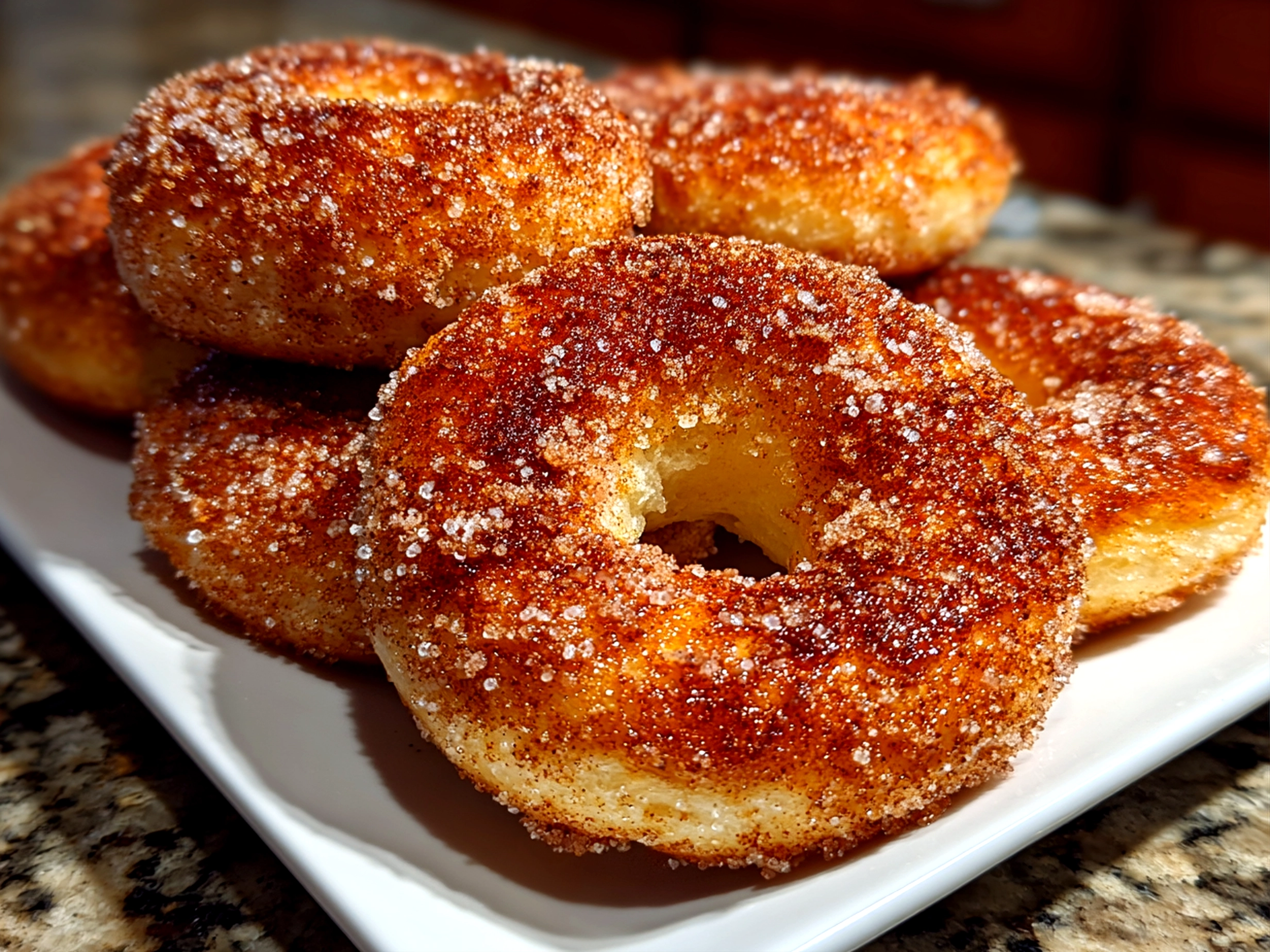 Comforting homemade cinnamon sugar bagels