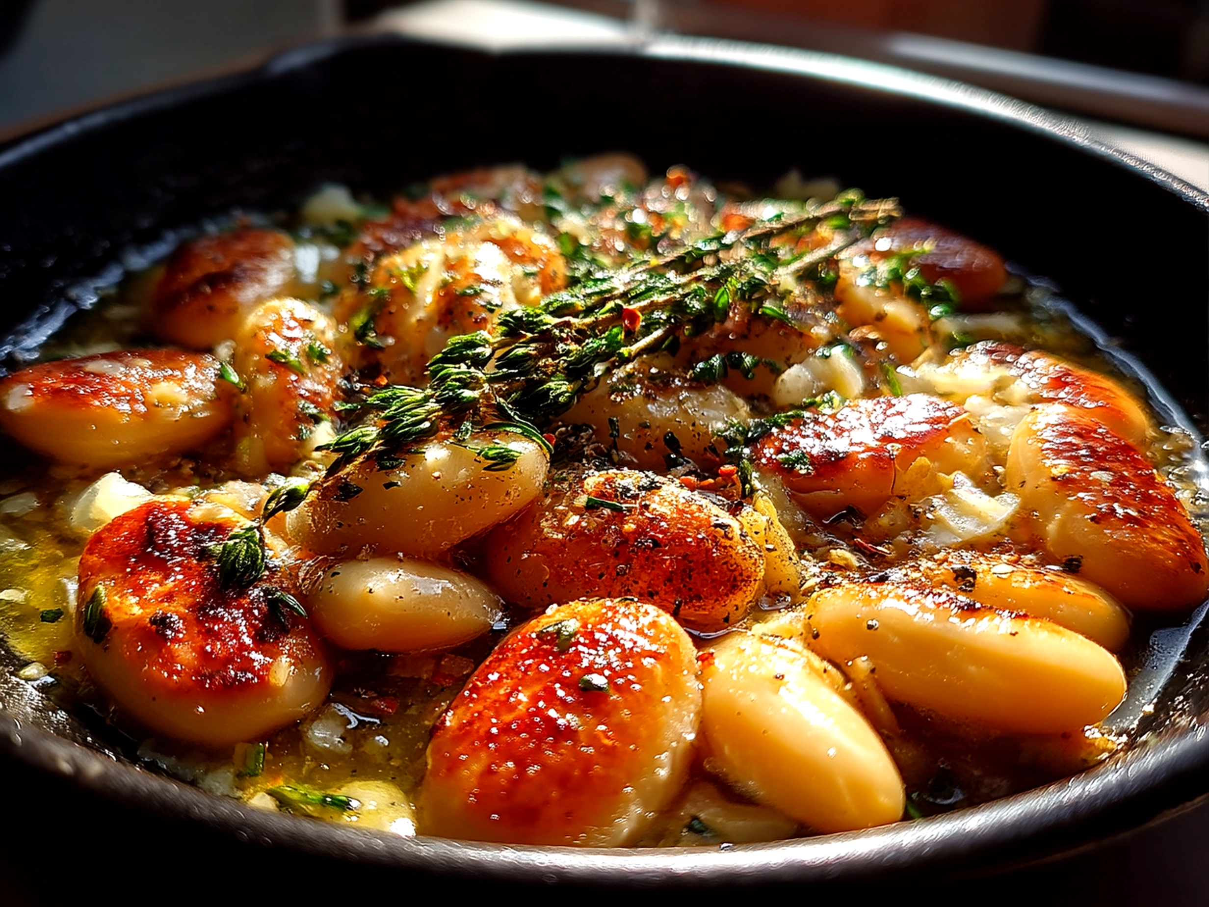 Creamy Miso Butter Beans served in a bowl