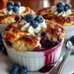 Freshly baked blueberry cottage cheese bowls served warm