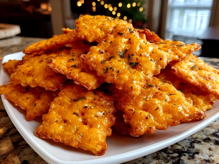 freshly prepared sourdough cheez-it crackers on white plate