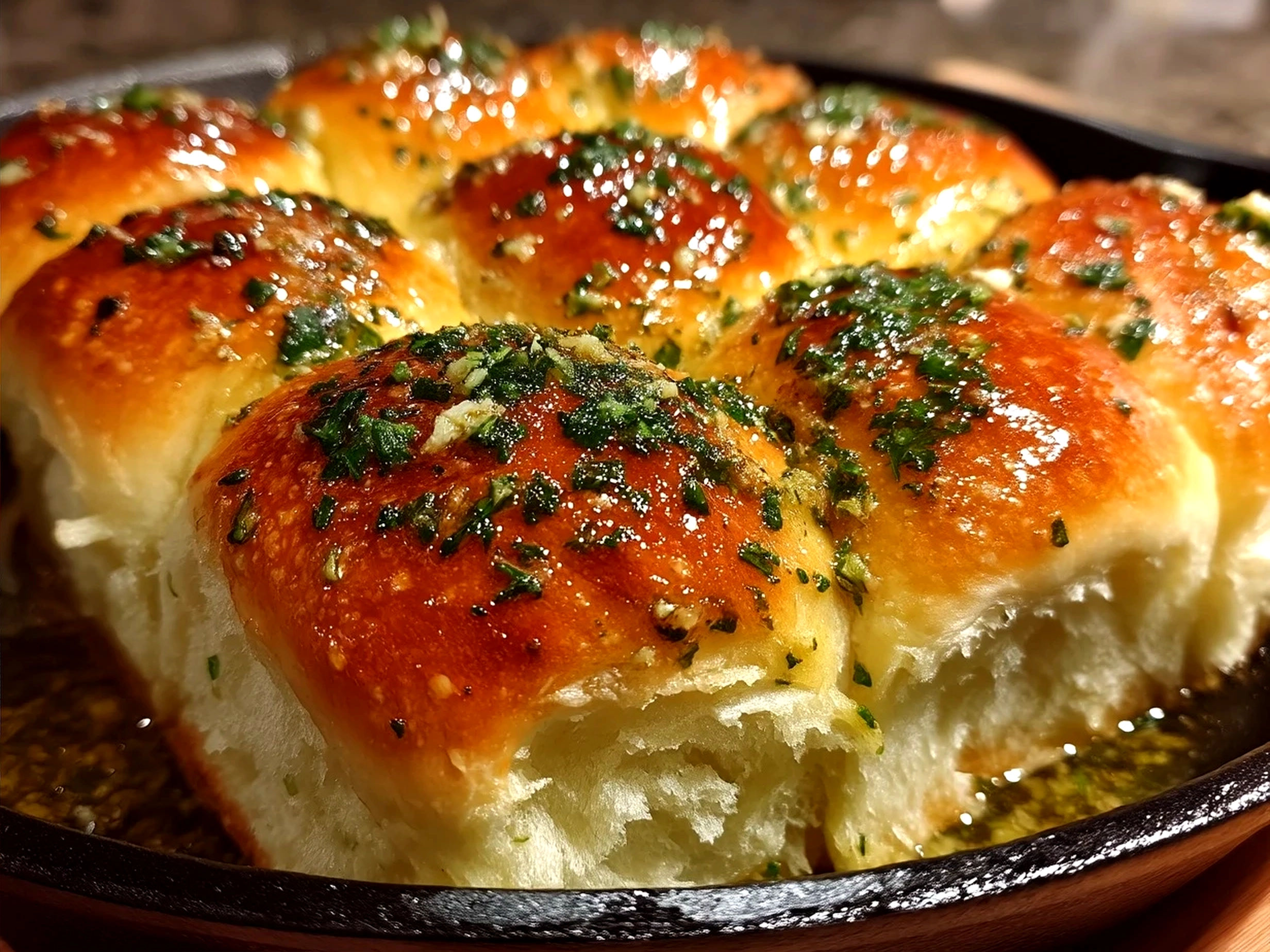 Serving Garlic Butter Dinner Rolls alongside a delicious meal