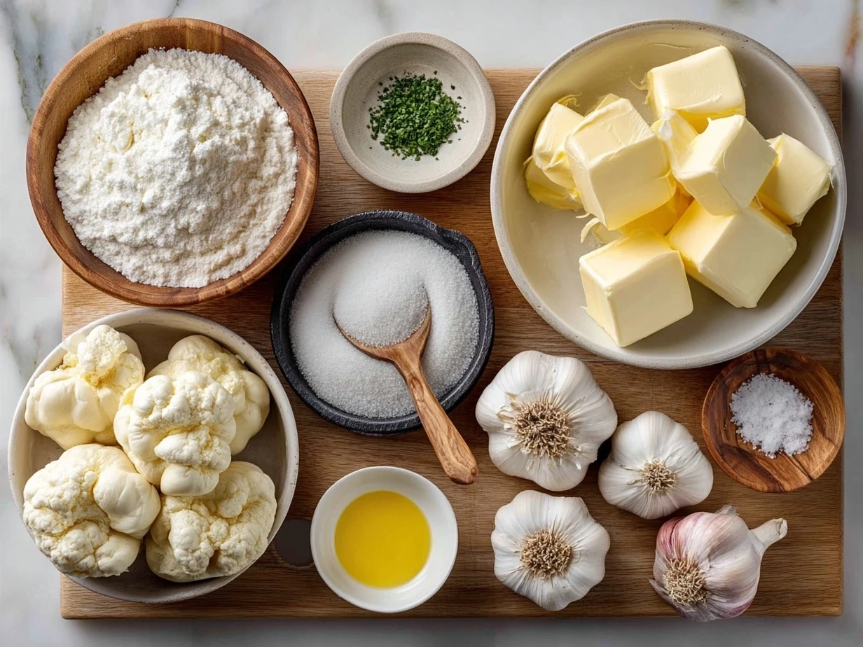 Ingredients for Garlic Butter Dinner Rolls