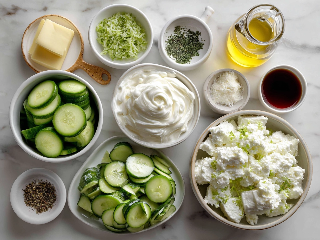 Ingredients for Greek Yogurt Potato Salad with Cucumbers