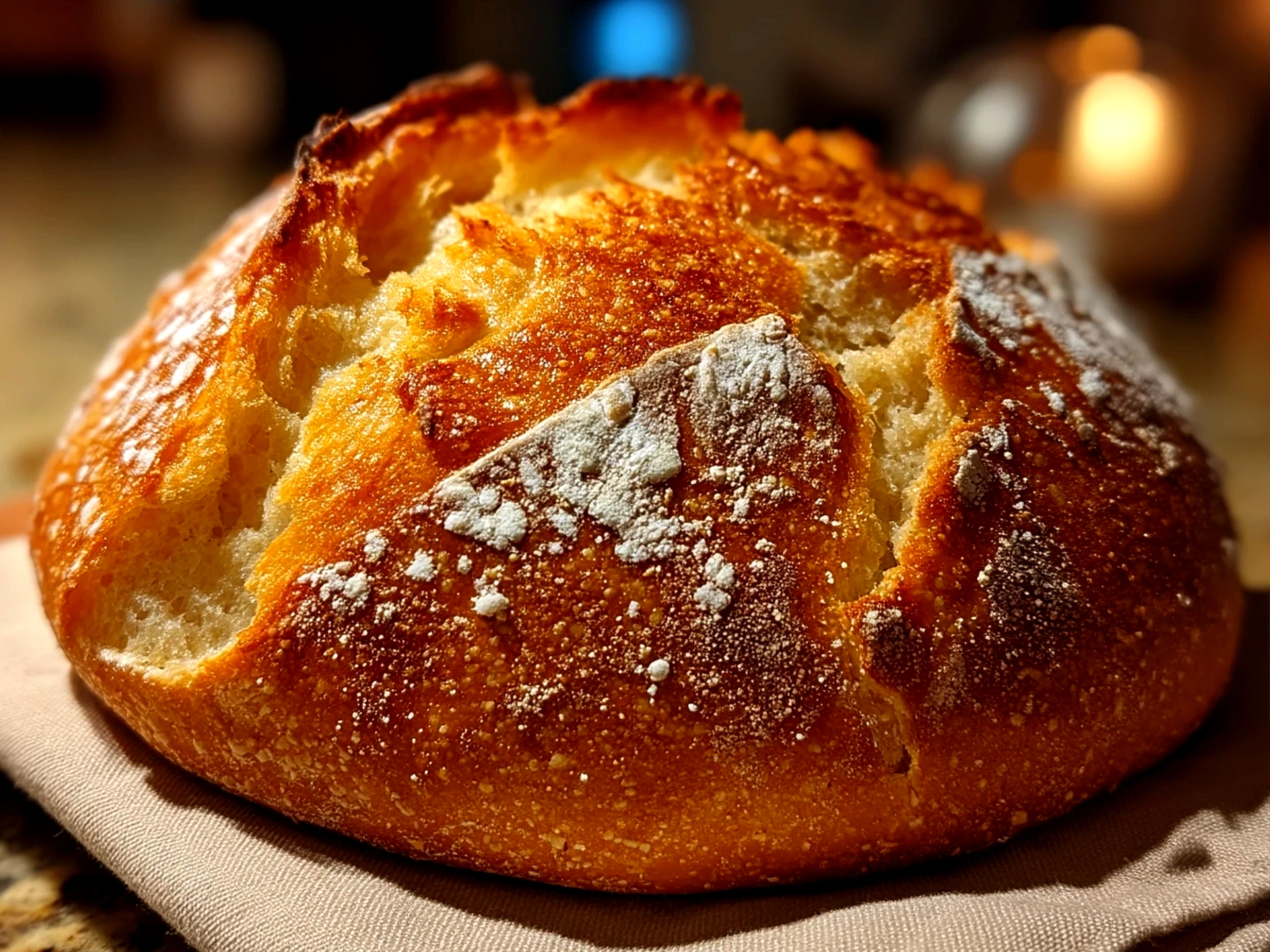 Sliced Homemade Bread served on a wooden board with butter and herbs
