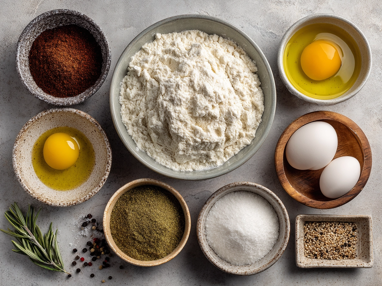 Ingredients for Homemade Italian Bread including flour, yeast, olive oil, and sugar