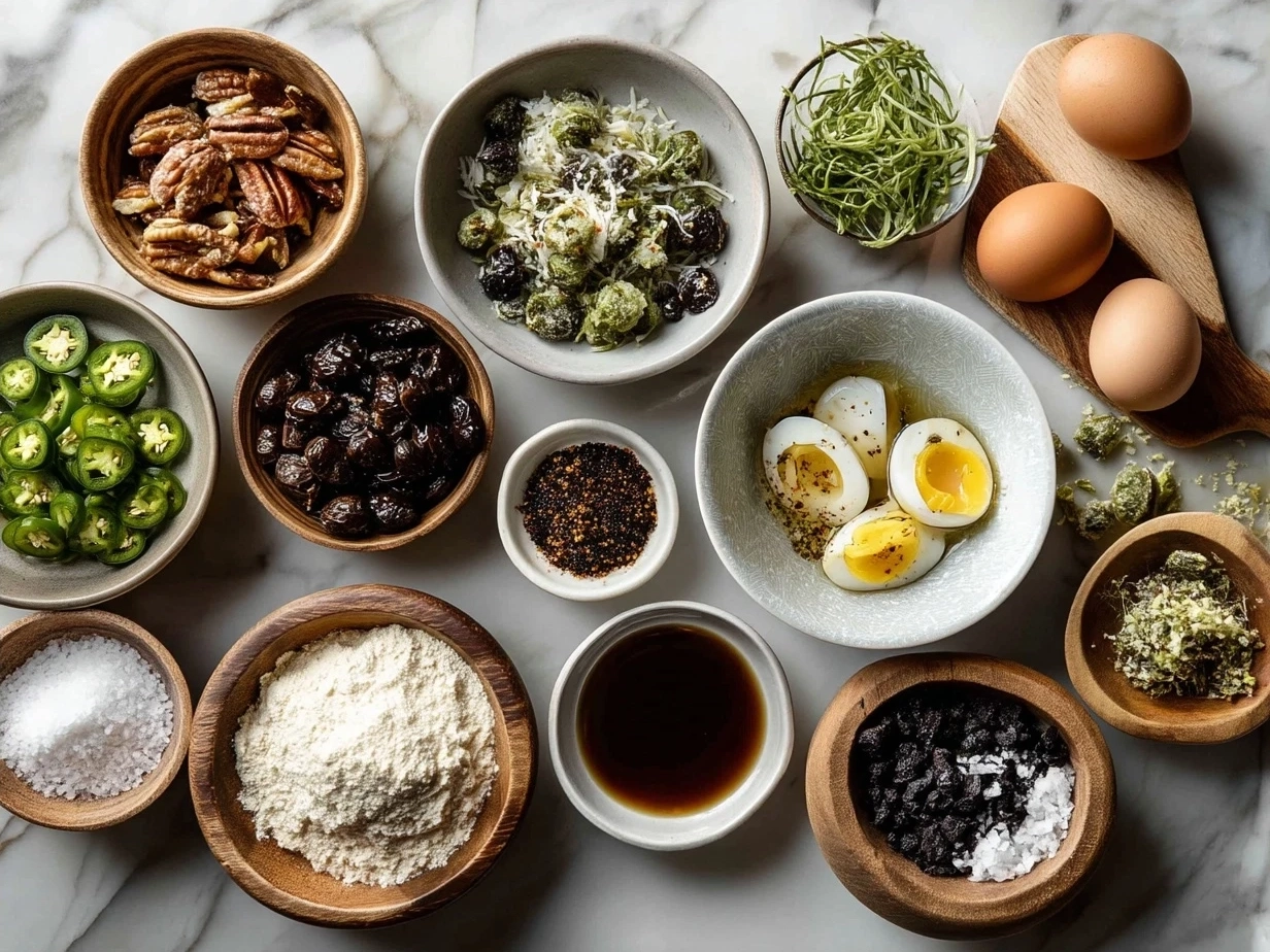Ingredients for Jalapeno Poppers Nourish Bowl laid out including jalapenos, cream cheese, cheddar cheese, panko breadcrumbs, olive oil, quinoa, corn, avocado, black beans, cilantro, and lime wedges