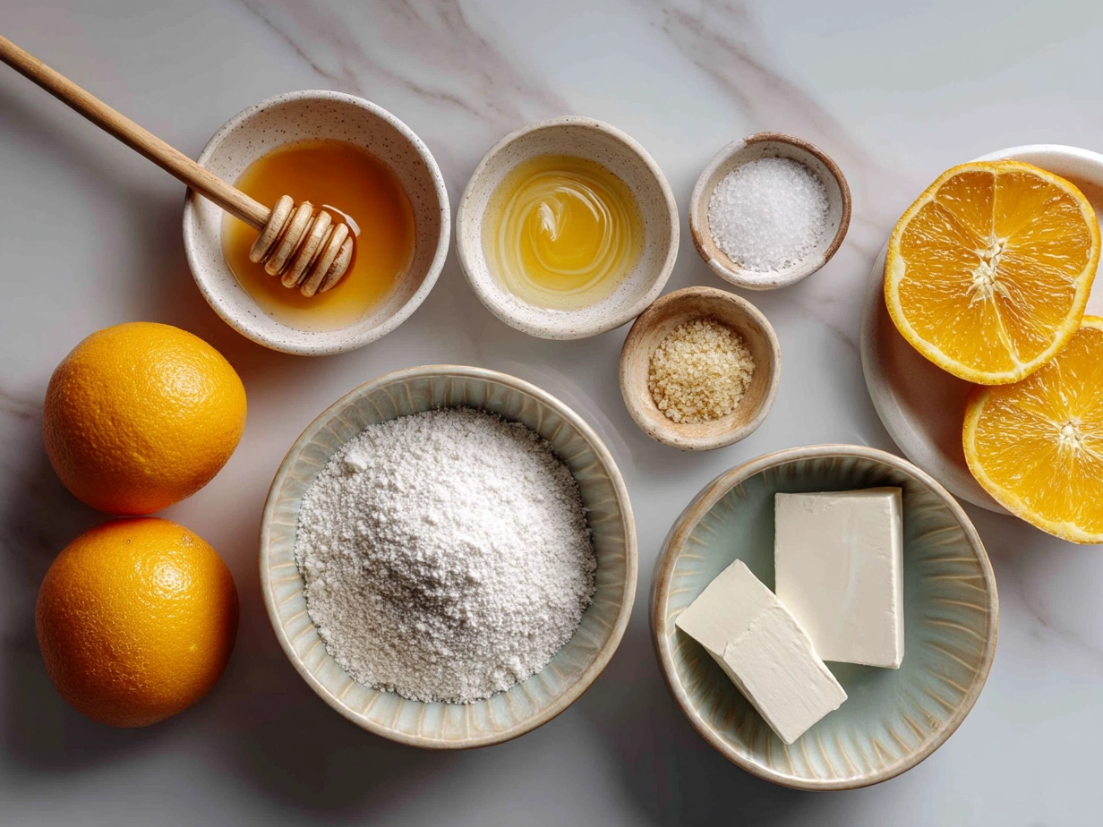 Ingredients for Orange Dreamsicle Salad including cream cheese, mandarin oranges, pineapple, and marshmallows