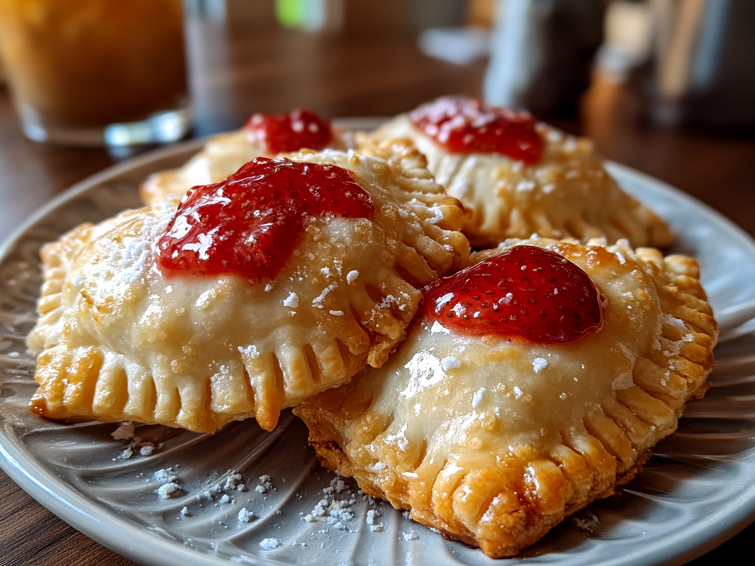 Strawberry Pop Tart Cookies on a decorative plate ready to serve